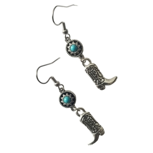 Handcrafted Cowboy Boot Earrings - Picture 2 of 5